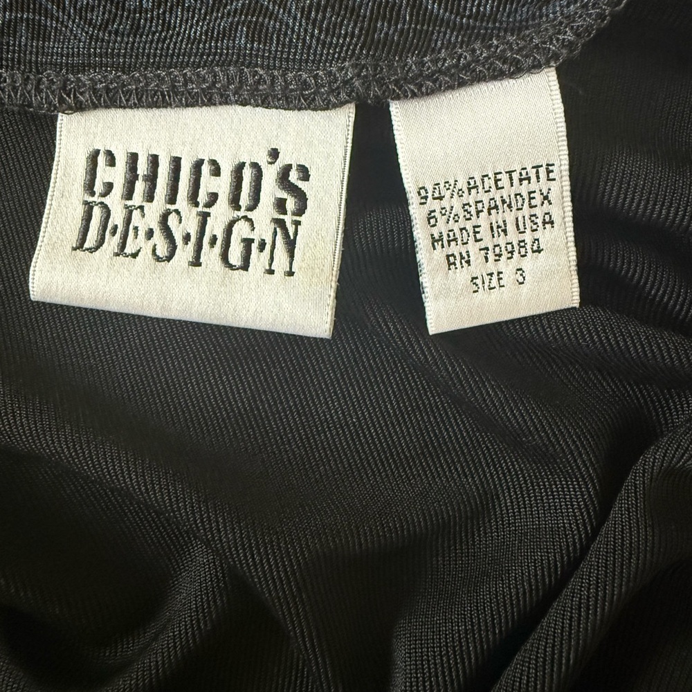 Chico's Design Deep Blue and Black Patterned Cardigan size 16 (Chicos size 3) - Picture 11 of 12